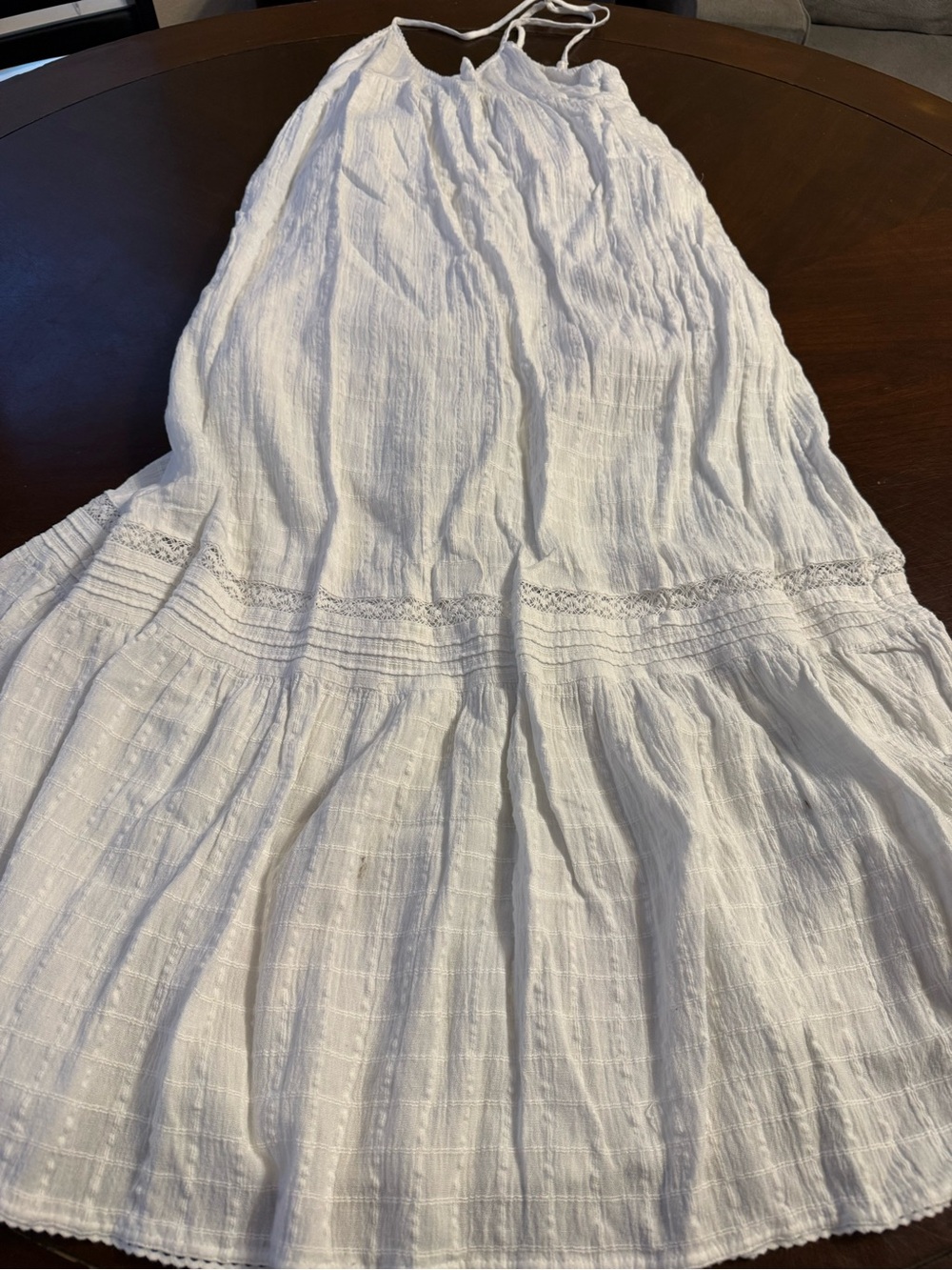 White Tiered Maxi Skirt with Pintuck Detail